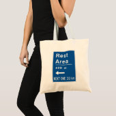Rustgebied 400m links verkeersbord tote bag (Voorkant (product))