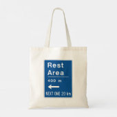 Rustgebied 400m links verkeersbord tote bag (Achterkant)