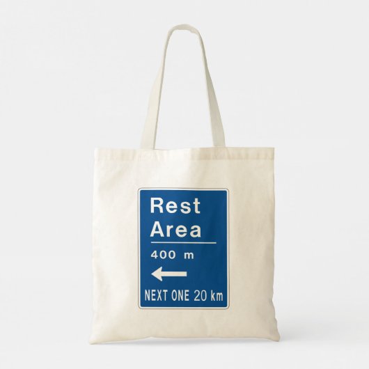 Rustgebied 400m links verkeersbord tote bag (Achterkant)