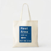 Rustgebied 400m links verkeersbord tote bag (Voorkant)