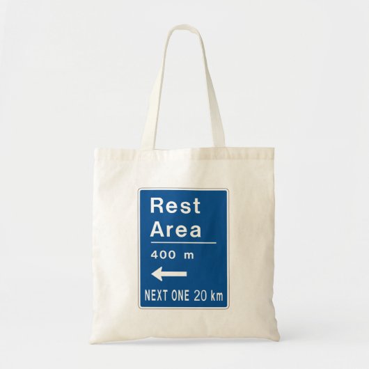 Rustgebied 400m links verkeersbord tote bag (Voorkant)