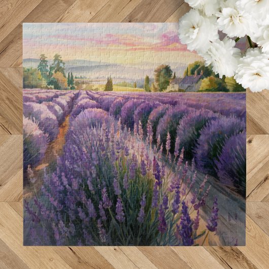Rustgevend Ontspannend Lavendel Landschap  Legpuzzel