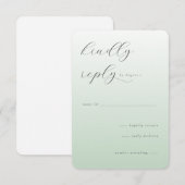 Rustgevend Pastelgroen Minimalistisch RSVP Kaartje (Voorkant / Achterkant)