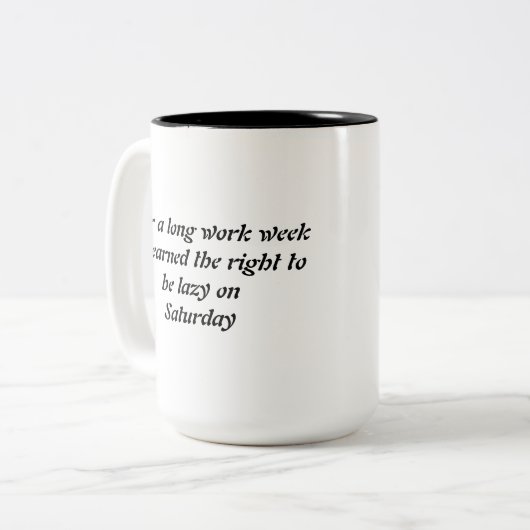 rustgevend weekend tweekleurige koffiemok (Voorkant links)