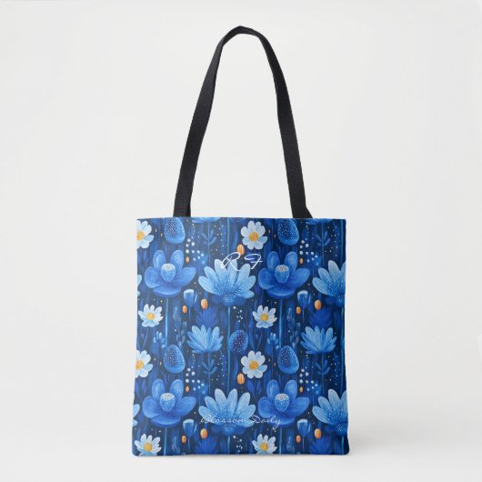 Rustgevende Blue Blossom Wellness Canvas tas (Voorkant)