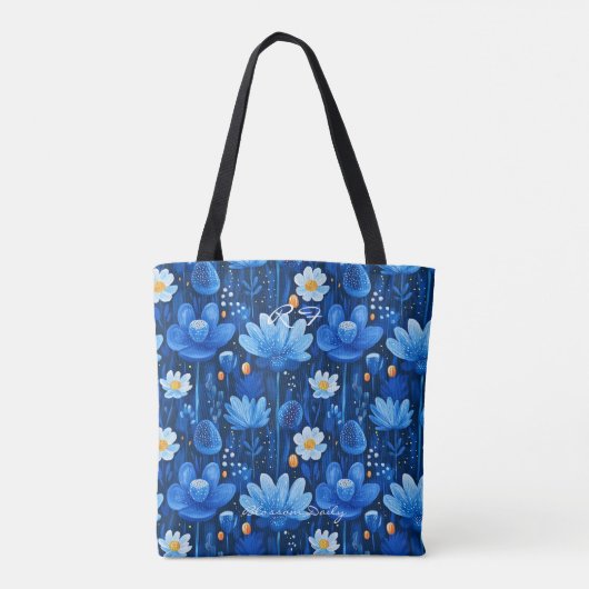 Rustgevende Blue Blossom Wellness Canvas tas (Achterkant)