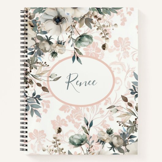 Rustgevende gedempte abrikoos trendy kleur notitieboek (Voorkant)