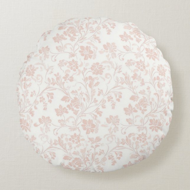 Rustgevende gedempte abrikoos trendy kleur rond ku kussen (Voorkant)