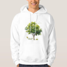 Rustgevende Groene Aquarel Boom Citaat