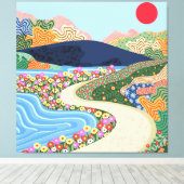 rustgevende horizon canvas afdruk (Insitu (Houten vloer))