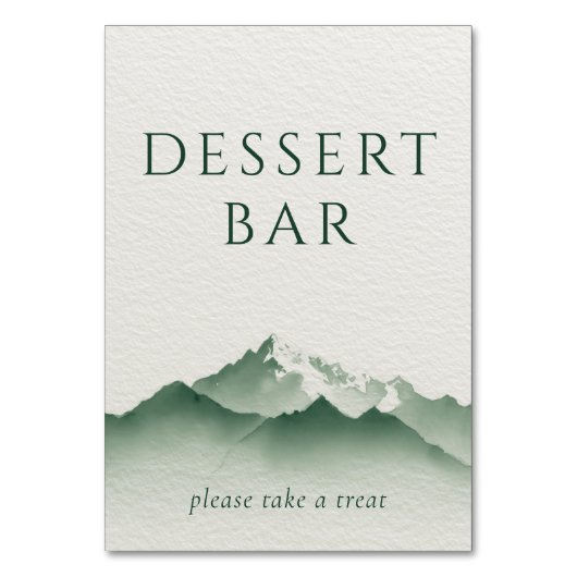 Rustgroen Aquarel Nagerecht Bar Bord Kaart (Voorkant)