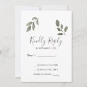 Rusti elegante botanische bladeren foto Huwelijk R Kaart (Voorkant)