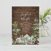 Rusti Hout Winter Dier Jingle & Mingle Bos Kaart (Staand voorkant)