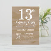 Rustic 13th Birthday Invitation Kaart (Staand voorkant)