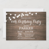 Rustic 13th Birthday Invitation Wood Kaart (Voorkant)