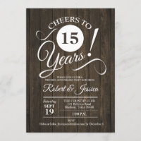 Rustic 15e huwelijksjubileum met houtpatroon