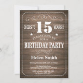 Rustic 15th Birthday Invitation Kaart (Voorkant)