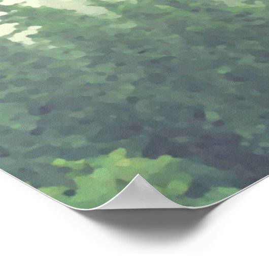 Rustic 16 Table Green Forest Wedding Seating Chart Poster (Hoek)