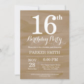 Rustic 16th Birthday Invitation Kaart (Voorkant)