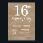 Rustic 16th Birthday Invitation Kaart<br><div class="desc">Rustic 16th Birthday Invitation. Rustic Wood Achtergrond. Retro Birthday. Kinderen van afgelopen dag. Jongen of meisjes uitgenodigd. 13e 15e 16e 18e 21e 30e 40e 50e 60e 70e 90e 100e, elke leeftijd. Voor verdere aanpassing, te klikken gelieve de knoop "van de Aanpassing het"en ons ontwerphulpmiddel te gebruiken om deze sjabloon te...</div>