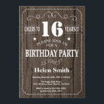 Rustic 16th Birthday Invitation Kaart<br><div class="desc">Rustic 16th Birthday Invitation. Witte Typografie. Rustic Wood Achtergrond. Kinderen van afgelopen dag. Mannelijke Mannen of vrouwen: Birthday. Kinder jongen of meisje Lady Teenage Bday Invite. 13e 15e 16e 18e 21e 30e 40e 50e 60e 70e 90e 100e. Elke leeftijd. Voor verdere aanpassing, te klikken gelieve de knoop "van de Aanpassing...</div>