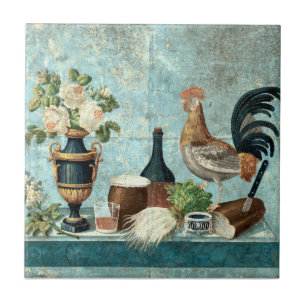  Rustic 1825 franse stille levensduur met rooster Tegeltje