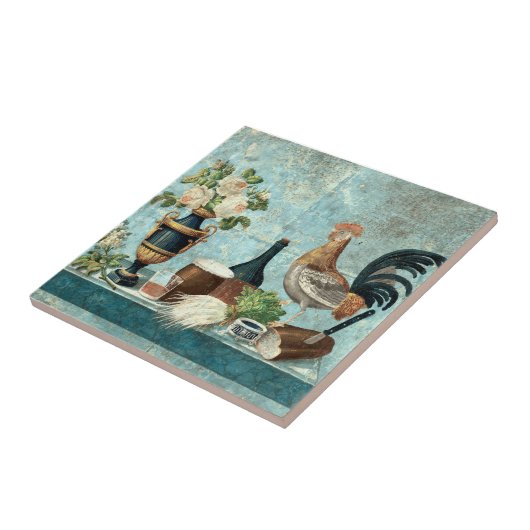  Rustic 1825 franse stille levensduur met rooster Tegeltje (Zijkant)