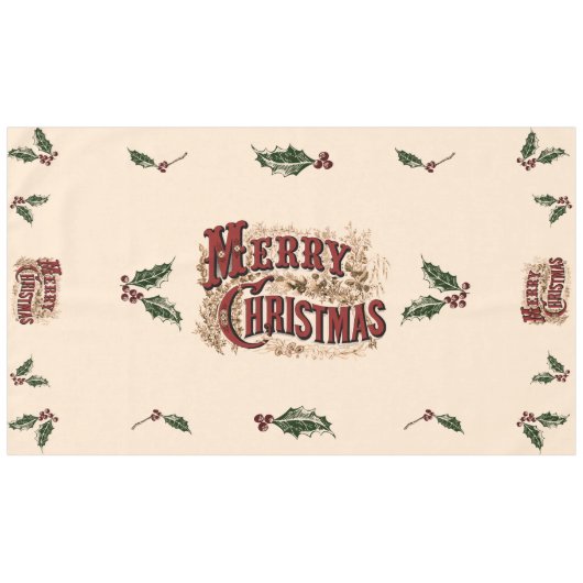 Rustic 1876 Merry Christmas Tafelkleed (Voorkant (Horizontaal))