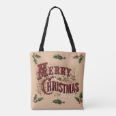 Rustic 1876 Prettig Kerstfeest Tote Bag (Achterkant)