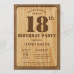 Rustic 18th Birthday Invitation  Wood Kaart<br><div class="desc">Rustic 18th Birthday Invitation with Rustic Wood Background. Retroland. Volwassen verjaardag. Mannelijke Mannen of vrouwen: Birthday. Kinder jongen of meisje Lady Teen Teenage Bday Invite. 13e 15e 16e 18e 21e 30e 40e 50e 60e 70e 80e 90e 100e. Elke leeftijd. Voor verdere aanpassing, te klikken gelieve de knoop "van de Aanpassing...</div>