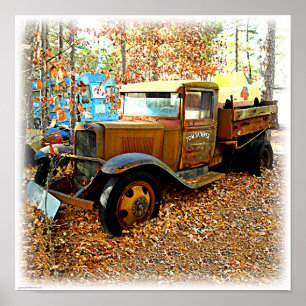 Rustic 1930s Era Skinners Junk Yard Tow Truck Poster