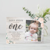 Rustic 1ste verjaardag Uitnodigingen (Staand voorkant)