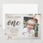 Rustic 1ste verjaardag Uitnodigingen (Voorkant / Achterkant)