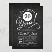 Rustic 20e huwelijksjubileum - Krijtbord Wit Kaart (Voorkant / Achterkant)