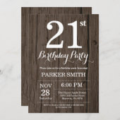 Rustic 21e uitnodiging van de Dag van de Woensdag (Voorkant / Achterkant)