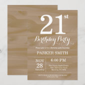 Rustic 21e uitnodiging van de Dag van de Woensdag (Voorkant / Achterkant)