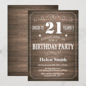 Rustic 21e uitnodiging van de Dag van de Woensdag (Voorkant / Achterkant)