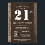 Rustic 21st Birthday Invitation  Wood Kaart<br><div class="desc">Rustic 21st Birthday Invitation with Rustic Wood Background. Retroland. Volwassen verjaardag. Mannelijke Mannen of vrouwen: Birthday. Kinder jongen of meisje Lady Teen Teenage Bday Invite. 13e 15e 16e 18e 21e 30e 40e 50e 60e 70e 80e 90e 100e. Elke leeftijd. Voor verdere aanpassing, te klikken gelieve de knoop "van de Aanpassing...</div>