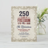Rustic 250e verjaardag Onafhankelijkheidsdag Kaart (Staand voorkant)