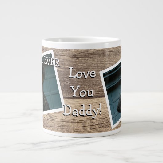 Rustic 2 Foto beste vader ooit Grote Koffiekop (Voorkant)