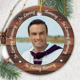 Rustic 2 Foto in Loving Memory Memorial Keramisch Ornament