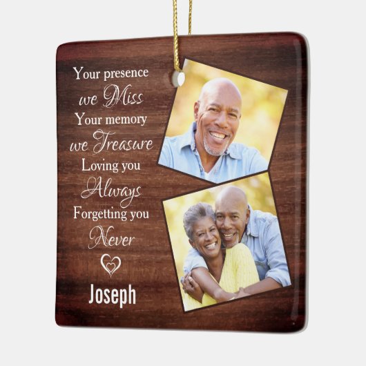 Rustic 2 Fotosympathie Memorials Keepomwille Keramisch Ornament (Links)