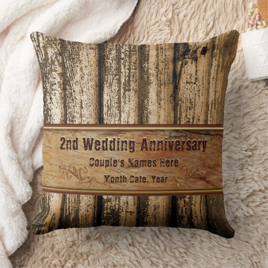 Rustic 2e Jubileum voor weddenschappen Gift for Hu Kussen (Deken)