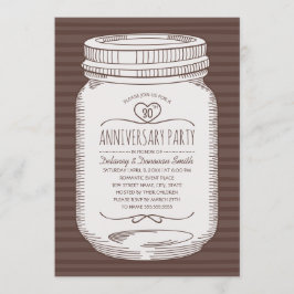 Rustic 30-jarig huwelijksjubileum Mason Jar-feest Kaart