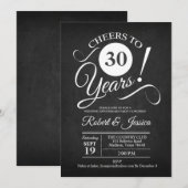 Rustic 30e trouwjubileum - Krijtbord Wit Kaart (Voorkant / Achterkant)