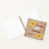 Rustic 30th Birthday Floral Sunflower Guest Book Notitieboek (Binnen)