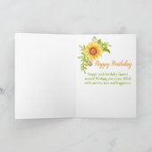 Rustic 30th Birthday Floral Sunflower Kaart (Binnen)