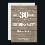 Rustic 30th Birthday Invitation Kaart<br><div class="desc">Rustic 30th Birthday Invitation. Witte Typografie. Rustic Wood Background Volwassen verjaardag. Mannelijke Mannen of vrouwen: Birthday. Kinder jongen of meisje Lady Teen Teenage Bday Invite. 13e 15e 16e 18e 21e 30e 40e 50e 60e 70e 80e 90e 100e. Elke leeftijd. Voor verdere aanpassing, te klikken gelieve de knoop "van de Aanpassing...</div>