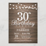 Rustic 30th Birthday Invitation String Lights Wood Kaart<br><div class="desc">Rustic 30th Birthday Invitation met String Lights Wood Background 16e 18e 21e 30e 40e 50e 60e 70e 90e 100e,  elke leeftijd. Voor verdere aanpassing,  te klikken gelieve de knoop "van de Aanpassing het"en ons ontwerphulpmiddel te gebruiken om deze sjabloon te wijzigen.</div>