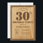 Rustic 30th Birthday Invitation  Wood Kaart<br><div class="desc">Rustic 30th Birthday Invitation with Rustic Wood Background. Retroland. Volwassen verjaardag. Mannelijke Mannen of vrouwen: Birthday. Kinder jongen of meisje Lady Teenage Bday Invite. 13e 15e 16e 18e 21e 30e 40e 50e 60e 70e 90e 100e. Elke leeftijd. Voor verdere aanpassing, te klikken gelieve de knoop "van de Aanpassing het"en ons...</div>